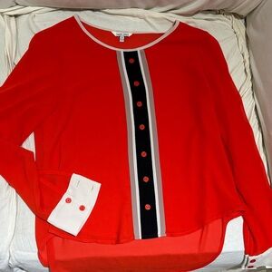 Naked Zebra Orange and Black Button-Down Shirt